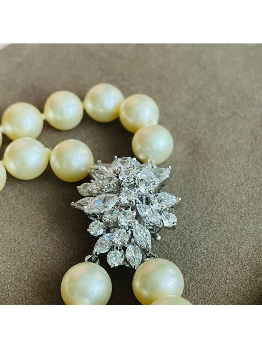 Vintage Fantasia By DeSerio Double Strand Simulated Pearl Necklace With … - Picture 11 of 15
